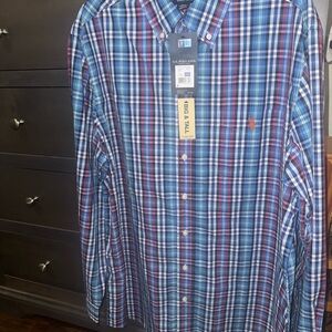 U.S. Polo Assn. Casual Blue and Red Button Down Shirt